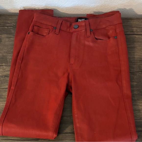 PAIGE hoxton ankle peg red pants size waist 27 - Picture 2 of 5